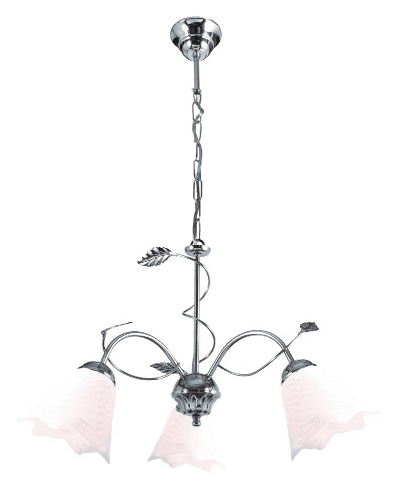 ARlight 3Φωτο Φωτιστικό Οροφής Μέταλλο/Γυαλί Pdt 2042/3 Νίκελ/Λευκό Ε14 56Χ80 0103401