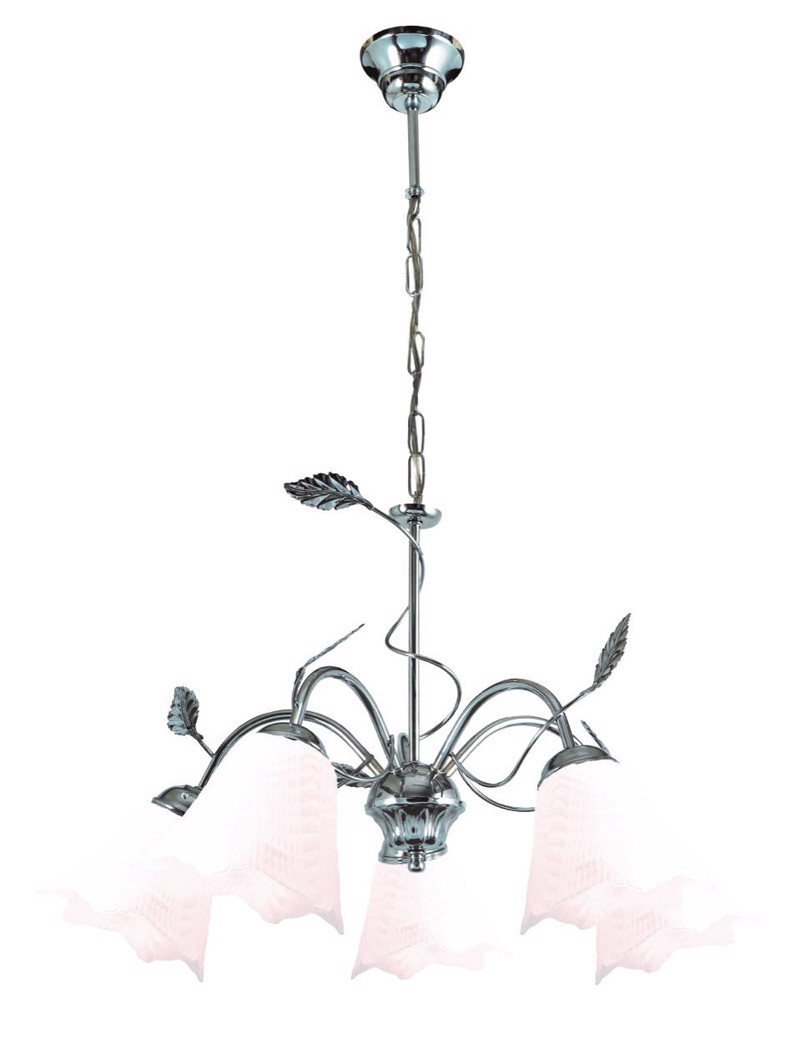 ARlight 5Φωτο Φωτιστικό Οροφής Μέταλλο/Γυαλί Pdt 2042/5 Νίκελ/Λευκό Ε14 56Χ80 0103402