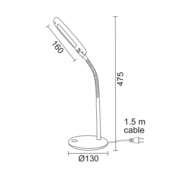 ACA Fotistiko Gafeiou LED Plastiko Ggri me Efkampto Braxiona F13x47.5cm Fusiko Lefko 15205LEDGY