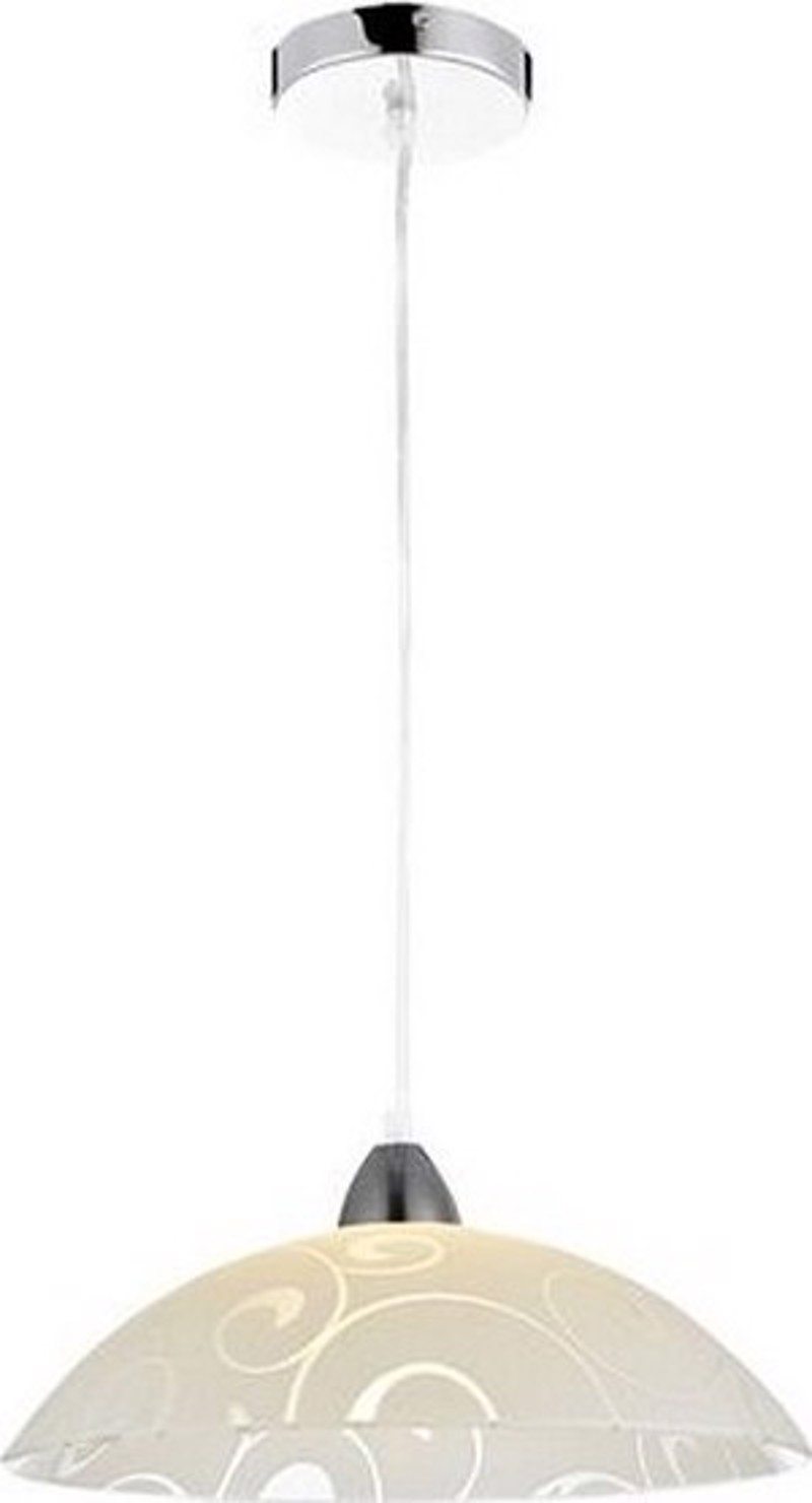 ACA Φωτιστικό Οροφής Μεταλλικό/Γυάλινο 'Chaplin' Λευκό/Χρώμιο Ε27 35Χ100cm DLA321C1