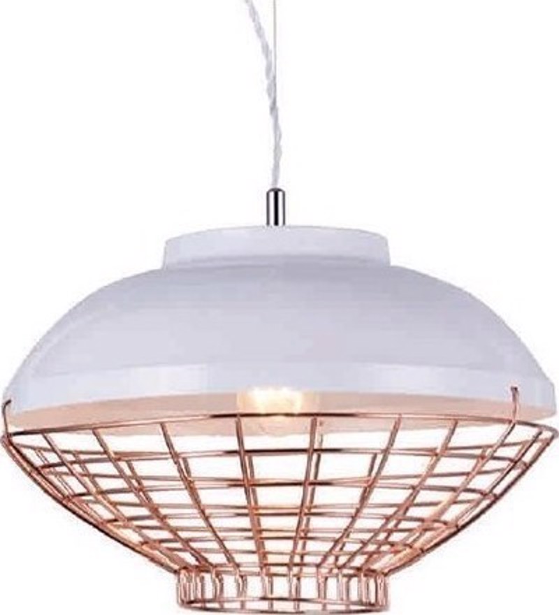 ACA Φωτιστικό Οροφής Μεταλλικό 'Leto' Λευκό Ε27 40Χ150c