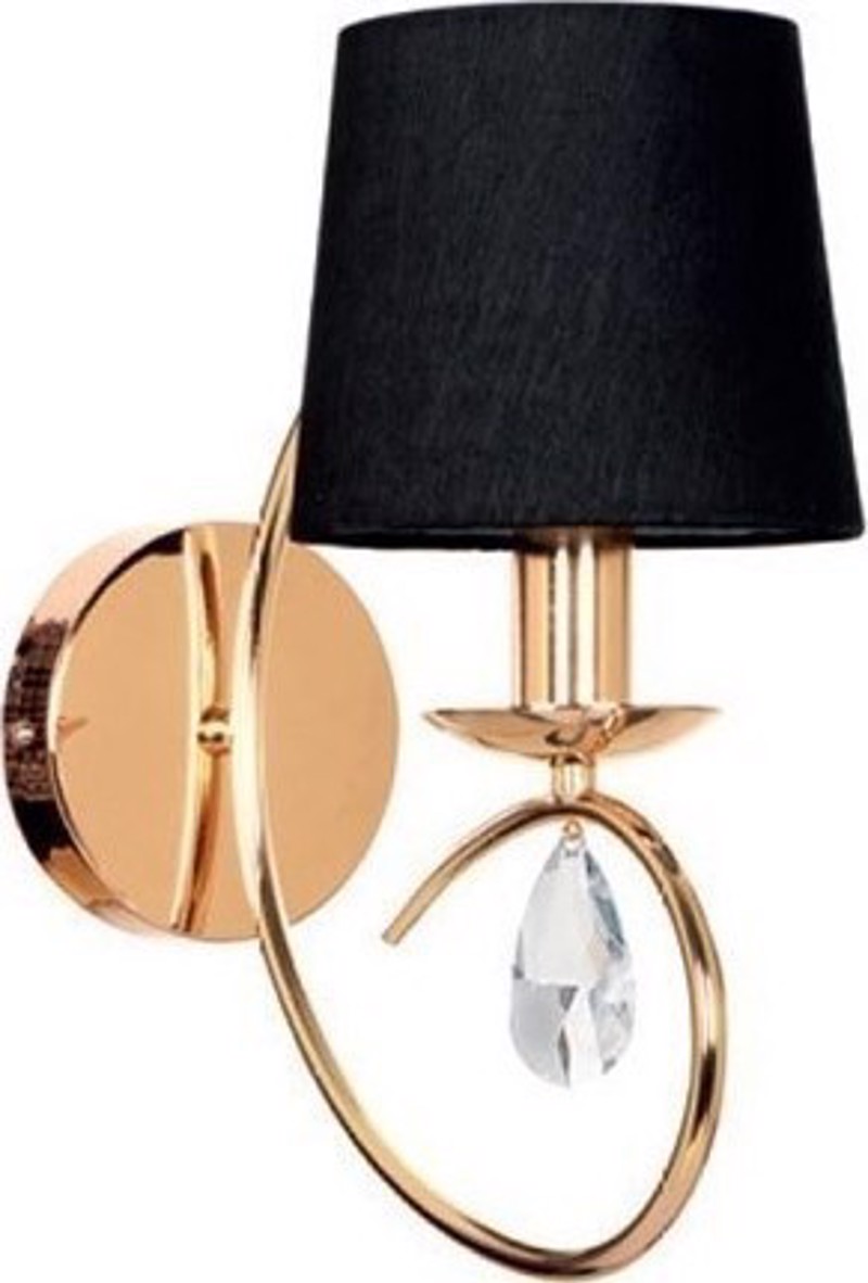 ACA Απλίκα Τοίχου Μεταλλική/Υφασμάτινο 'Basilico' Μαύρο