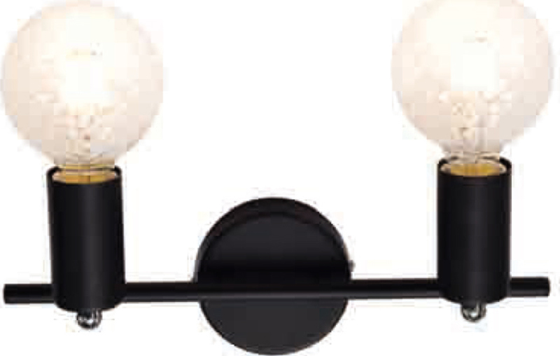 ACA Lighting - ΣΗΜΑΝΤΙΚΟ: Σε περίπτωση διαφοράς τιμής από το κατάστημα ισχύει παντα και μόνο η τιμή του καταστήματος ACA 2φωτο Σποτ Μεταλλικό 'Mohicans' Μαύρο Ε27 33Χ17cm S