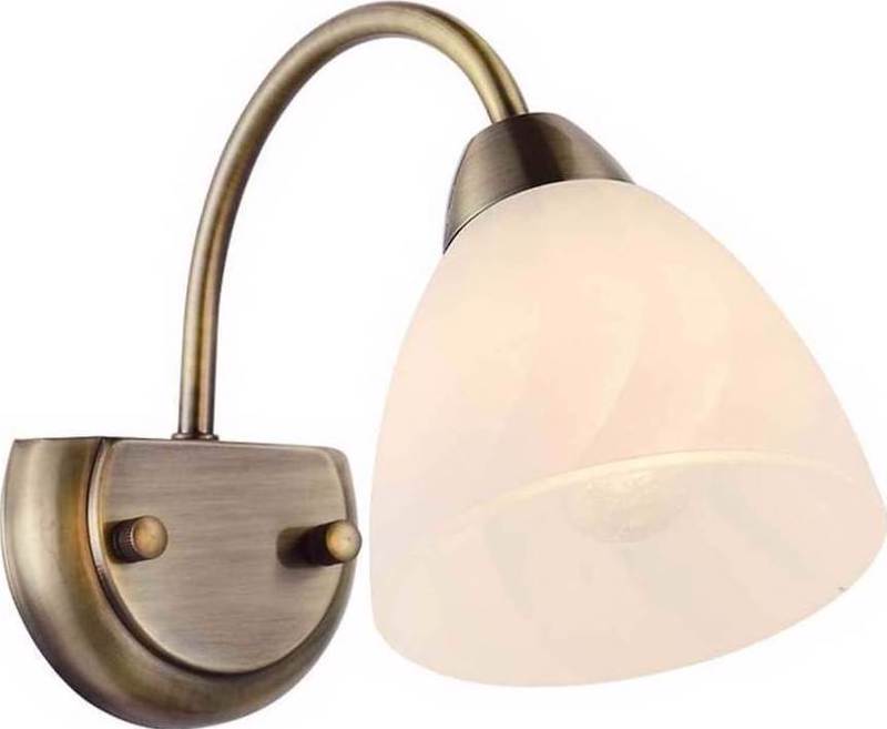 ACA Απλίκα Τοίχου Μεταλλική 'Byron' Μπρονζέ/Λευκό Ε14 26Χ18cm DLX7391WBR