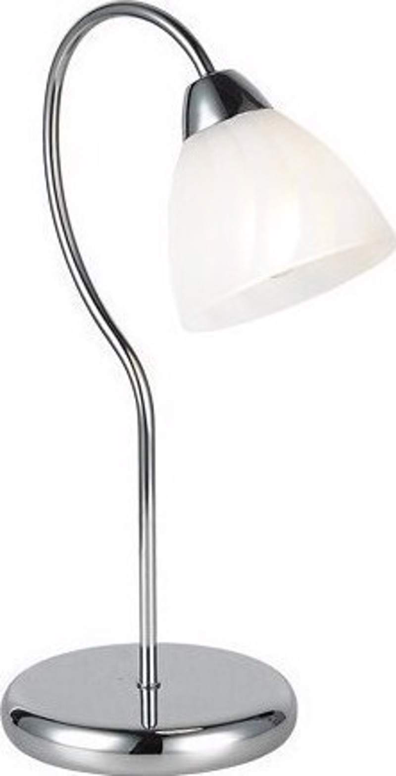 ACA Επιτραπέζιο Φωτιστικό Μεταλλικό 'Byron' Χρώμιο/Λευκ