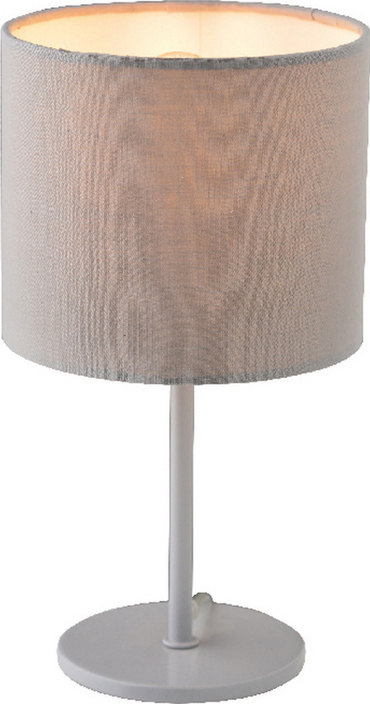 ACA Επιτραπέζιο Φωτιστικό Μεταλλικό/Υφασμάτινο 'Arioso' Γκρί/Λευκό E14 14Χ26cm MT3000G