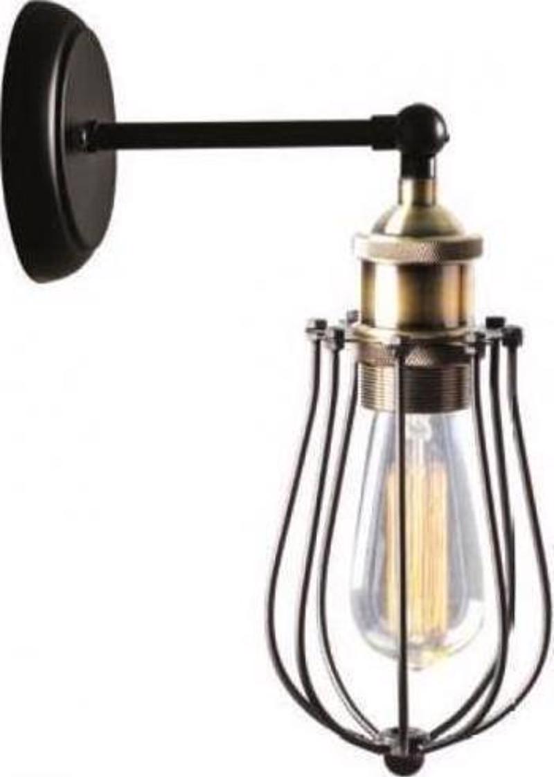 ACA Απλίκα Τοίχου Μεταλλική 'Sotis' Μαύρο/Ορείχαλκος Ε2