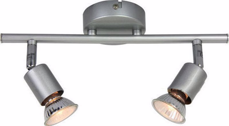 agiovlasitishome Διακοσμητικά τοίχου - ΣΗΜΑΝΤΙΚΟ: Σε περίπτωση διαφοράς τιμής από το κατάστημα ισχύει παντα και μόνο η τιμή του καταστήματος ACA 2Φωτο Σποτ Μεταλλικό 'Trinity' Ασημί GU10 31Χ16,4cm