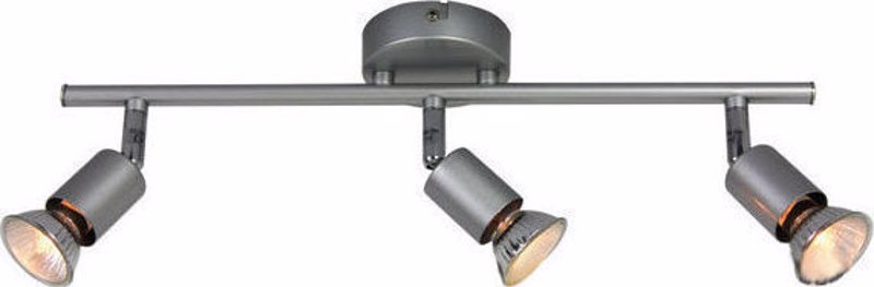 ACA Lighting - ΣΗΜΑΝΤΙΚΟ: Σε περίπτωση διαφοράς τιμής από το κατάστημα ισχύει παντα και μόνο η τιμή του καταστήματος ACA 3Φωτο Σποτ Μεταλλικό 'Trinity' Ασημί GU10 42,3Χ16,4