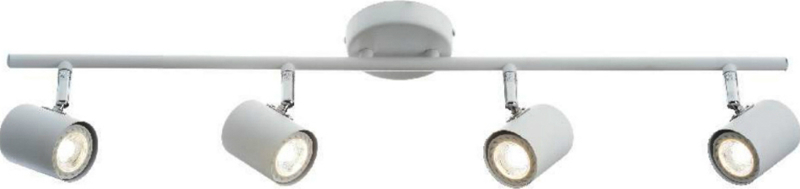 ACA Lighting - ΣΗΜΑΝΤΙΚΟ: Σε περίπτωση διαφοράς τιμής από το κατάστημα ισχύει παντα και μόνο η τιμή του καταστήματος ACA 4Φωτο Σποτ Μεταλλικό 'Orfeas' Λευκό GU10 70Χ9,7cm S