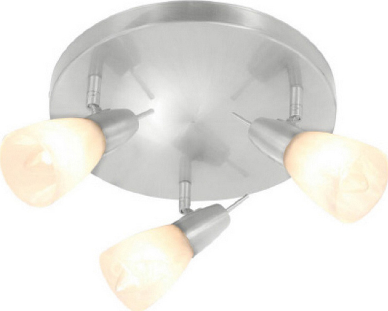 ACA 3Φωτο Σποτ Οροφής Μεταλλικό 'Kamet' Νίκελ/Λευκό Ε14