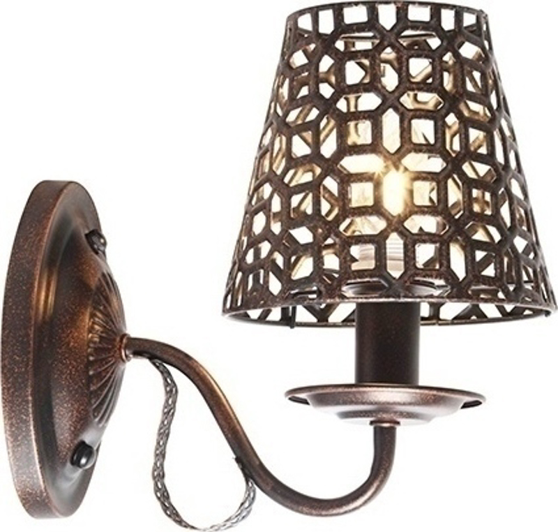 ACA Lighting - ΣΗΜΑΝΤΙΚΟ: Σε περίπτωση διαφοράς τιμής από το κατάστημα ισχύει παντα και μόνο η τιμή του καταστήματος ACA Απλίκα Τοίχου Μεταλλικό 'Edam' Μαύρο/Χαλκός E14 25Χ