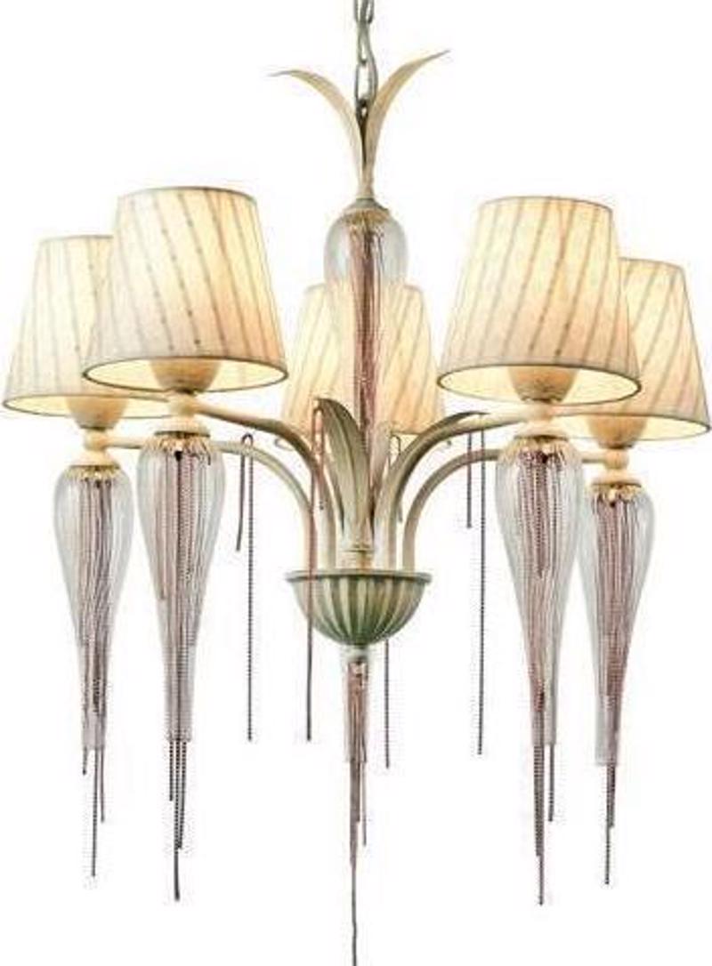 ACA 5Φωτο Φωτιστικό Οροφής Μεταλλικό/Υφασμάτινο/Γυάλινο