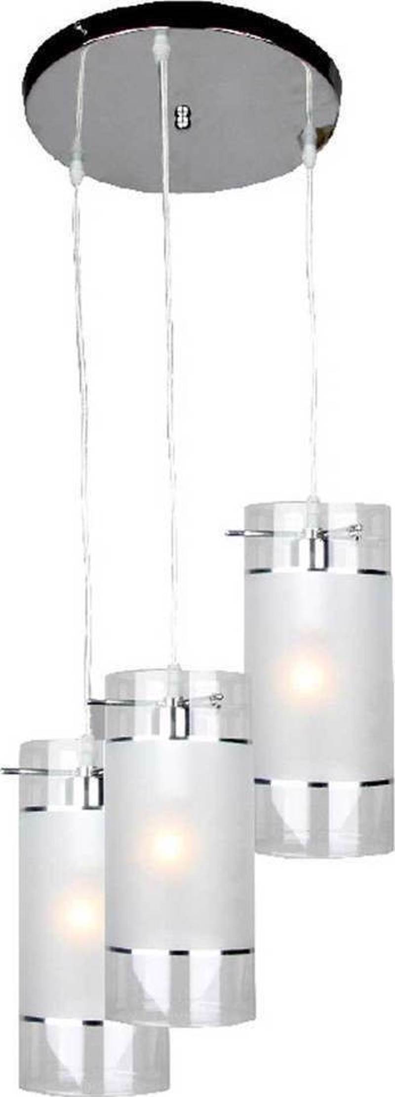 ACA 3Φωτο Φωτιστικό Οροφής Μεταλλικό/Γυάλινο 'Mane' Χρώ