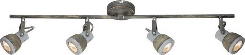 agiovlasitishome Διακοσμητικά τοίχου - ΣΗΜΑΝΤΙΚΟ: Σε περίπτωση διαφοράς τιμής από το κατάστημα ισχύει παντα και μόνο η τιμή του καταστήματος ACA 4Φωτο Σποτ Οροφής Μεταλλικό 'Inka' Γκρί/Σκουριά GU1