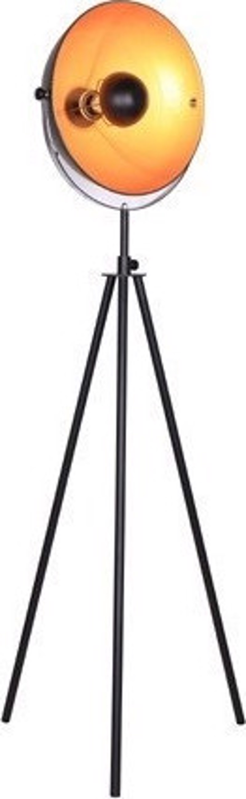 ACA Επιδαπέδιο Φωτιστικό Μεταλλικό 'Camara' Μαύρο/Χρυσό