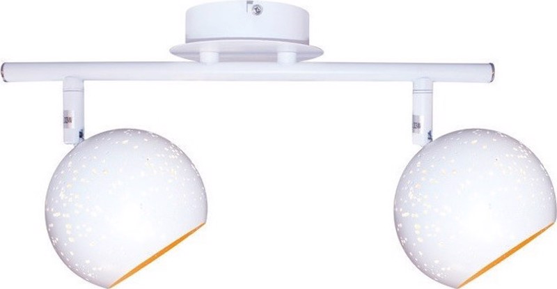 ACA 2Φωτο Σποτ Οροφής Μεταλλικό 'Planetario' Λευκό/Μπρο