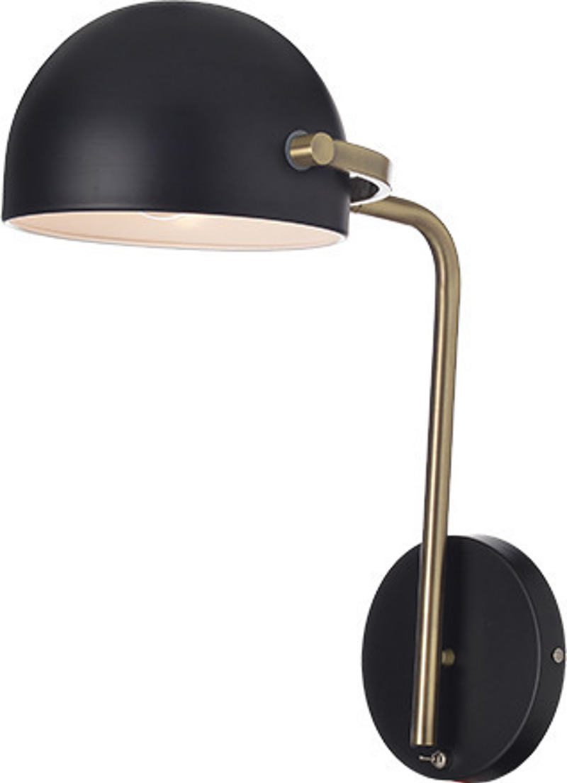 ACA Απλίκα Τοίχου Μεταλλική 'Oceanus' Μαύρο Ε27 20Χ42cm ML306061W