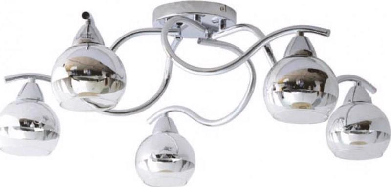 ACA Lighting - ΣΗΜΑΝΤΙΚΟ: Σε περίπτωση διαφοράς τιμής από το κατάστημα ισχύει παντα και μόνο η τιμή του καταστήματος ACA 5Φωτο Φωτιστικό Οροφής Μεταλλικό/Γυάλινο 'Alien' Χρ