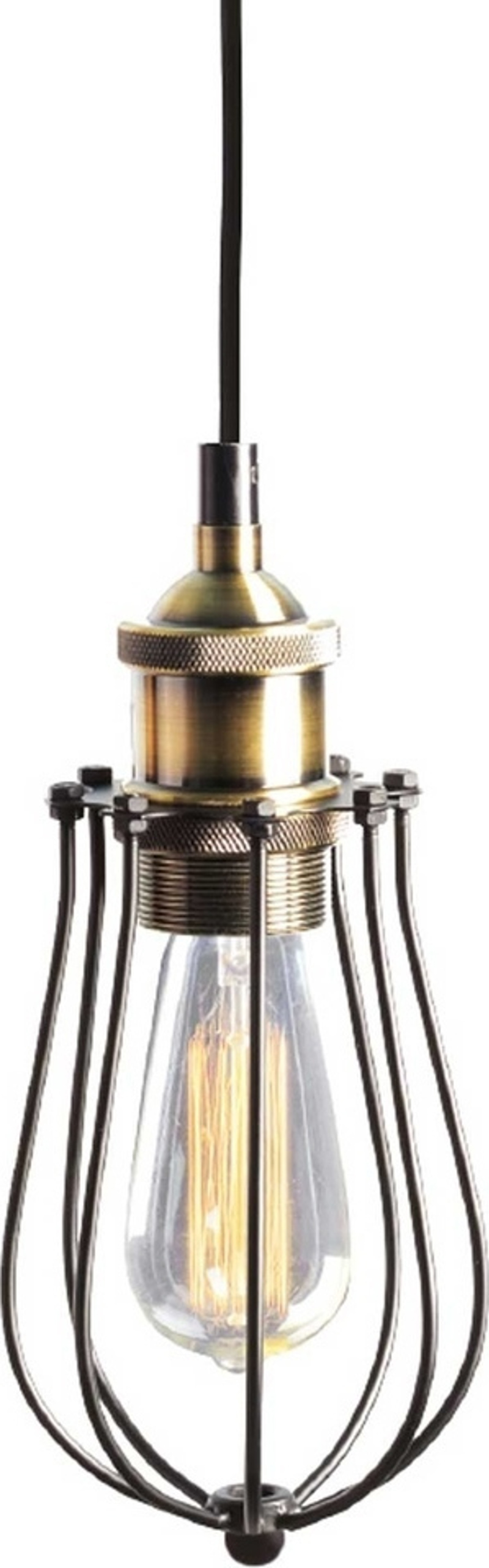 ACA Φωτιστικό Οροφής Μεταλλικό 'Sotis' Μαύρο/Ορείχαλκος Ε27 10Χ127cm KS2047P1BK