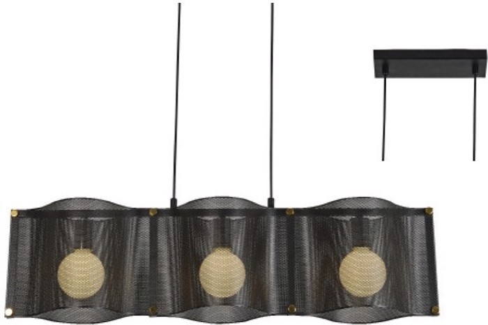 ACA 3Foto Fotistiko Orofis Metalliko 'Mordor' Mavro E27 85X120cm HM843P85BK