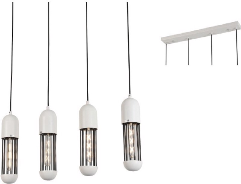 ACA Lighting - ΣΗΜΑΝΤΙΚΟ: Σε περίπτωση διαφοράς τιμής από το κατάστημα ισχύει παντα και μόνο η τιμή του καταστήματος ACA 4Φωτο Φωτιστικό Οροφής Μεταλλικό 'Lab' Λευκό Ε27 65