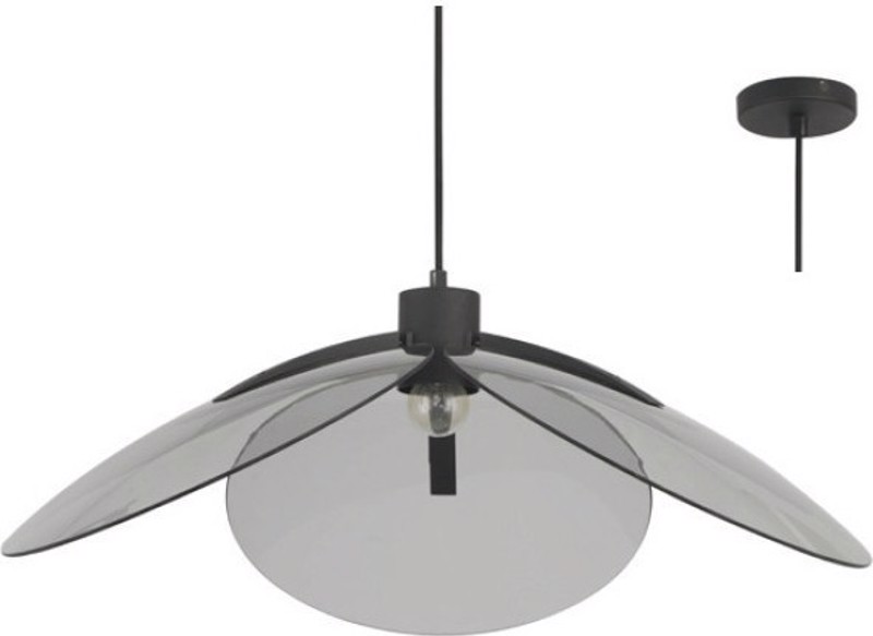 ACA Φωτιστικό Οροφής Μεταλλικό/Γυάλινο 'Blossom' Μαύρο/