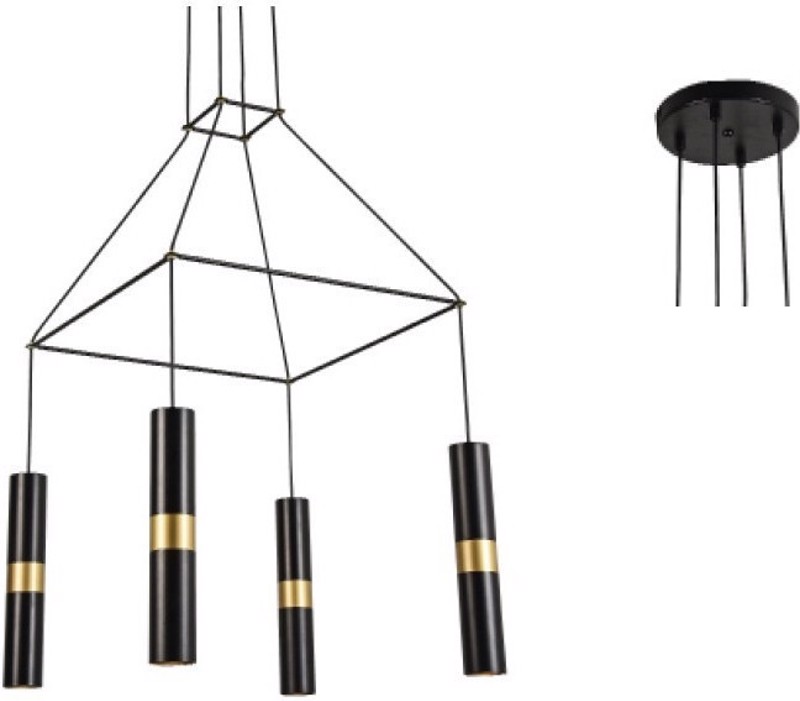 ACA Lighting - ΣΗΜΑΝΤΙΚΟ: Σε περίπτωση διαφοράς τιμής από το κατάστημα ισχύει παντα και μόνο η τιμή του καταστήματος ACA 4Φωτο Φωτιστικό Οροφής Μεταλλικό 'Da Vinci' Χρυσό/Μ