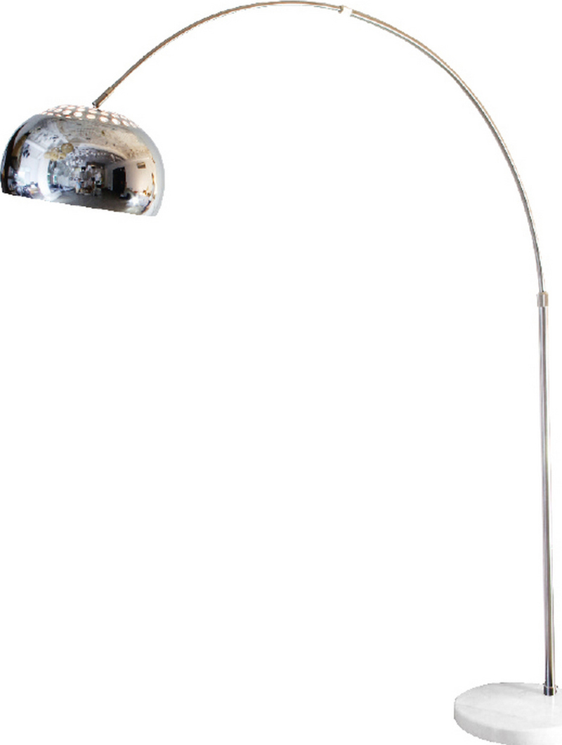 ACA Επιδαπέδιο Φωτιστικό Μεταλλικό 'Matilda' Χρώμιο/Λευκό E27 33Χ240cm MF7026R1W