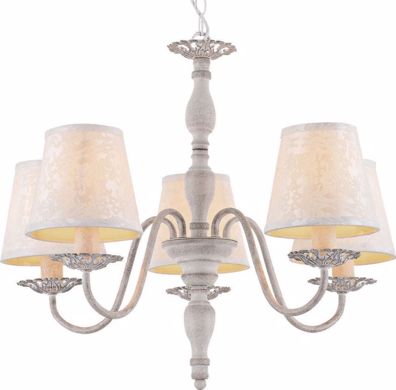 ACA 5Φωτο Φωτιστικό Οροφής Μεταλλικό/Υφασμάτινο 'Karpat