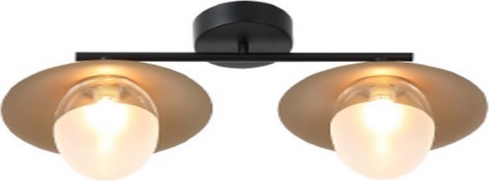 ACA 2Foti Aplika Toixou Metalliki 'Layla' Mavro/Oreixalkos G9 47X18cm HL4322W47BB