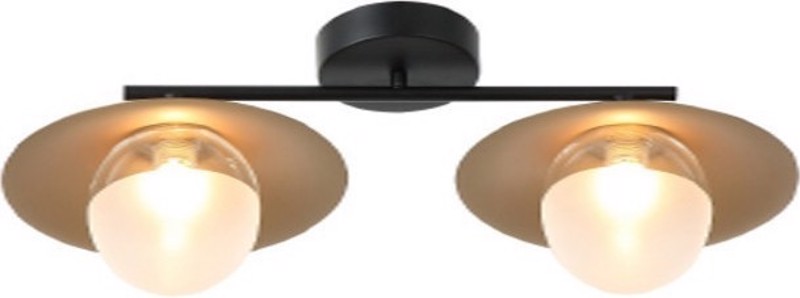 ACA 2Φωτη Απλίκα Τοίχου Μεταλλική 'Layla' Μαύρο/Ορείχαλκος G9 47Χ18cm HL4322W47BB