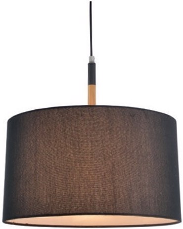 ACA Φωτιστικό Οροφής Μεταλλικό/Ξύλινο 'Yasmine' Μαύρο E27 40Χ120cm OD650840PBK
