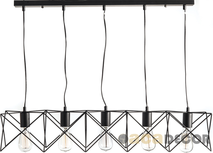 ACA 5Foto Fotistiko Orofis Metalliko 'Andy' Mavro E27 92X119cm KS1462P5BK