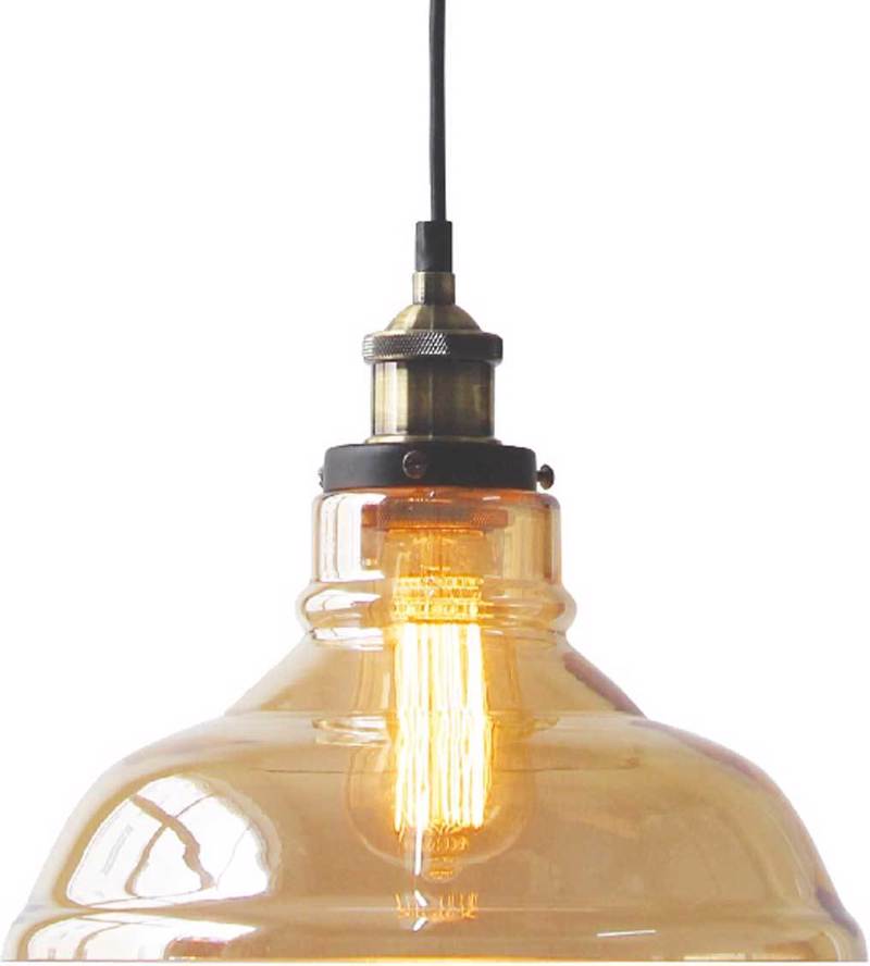 ACA Φωτιστικό Οροφής Μεταλλικό/Γυάλινο 'Smyrna' Μελί/Κεχριμπάρι Ε27 28Χ116cm KS1295PAM1BK