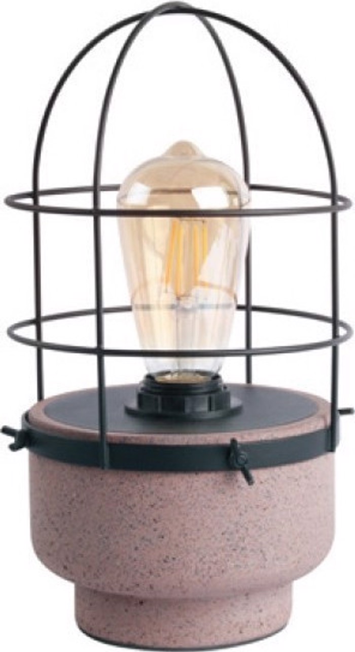 ACA Epitrapezio Fotistiko Tsimento/Metallo 'Epoque' Ggri/Mavro E27 16X29cm MK331T16RB