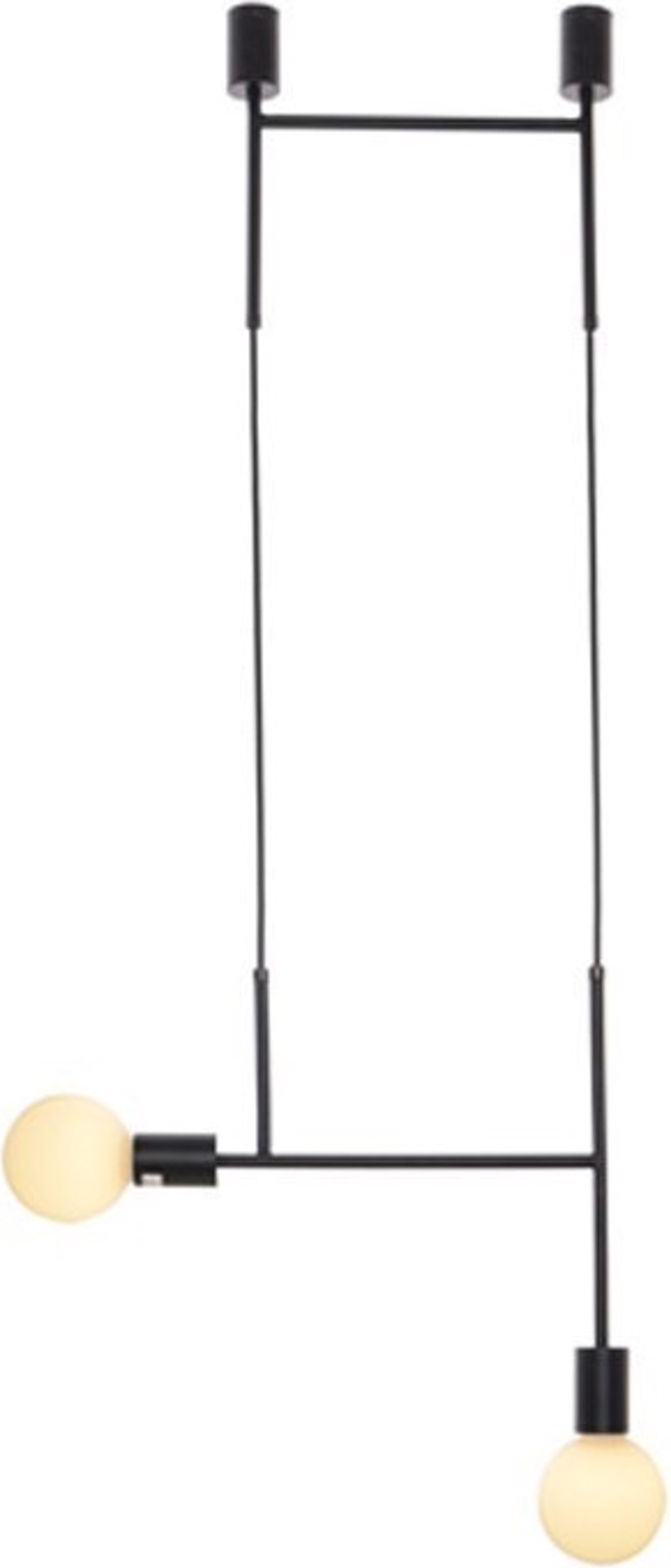 ACA 2φωτο Φωτιστικό Οροφής Μεταλλικό 'Kyoto' Μαύρο Ε27 38Χ110cm TNK852P38BK