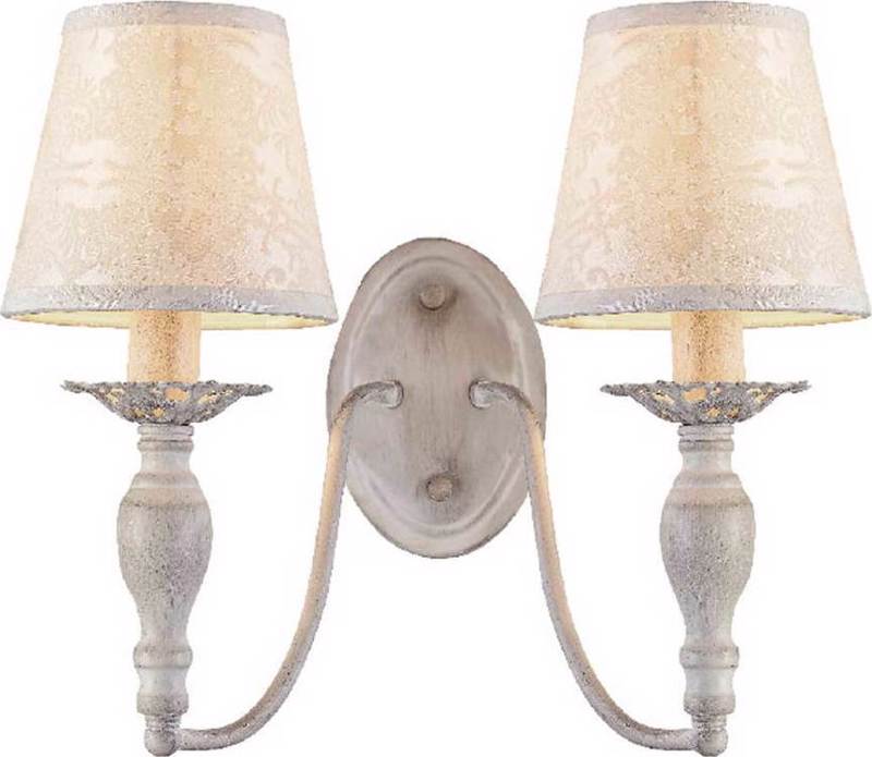 ACA 2Φωτη Απλίκα Τοίχου Μεταλλική/Υφασμάτινη 'Karpathia' Λευκό E14 32Χ30cm DL9502WWB