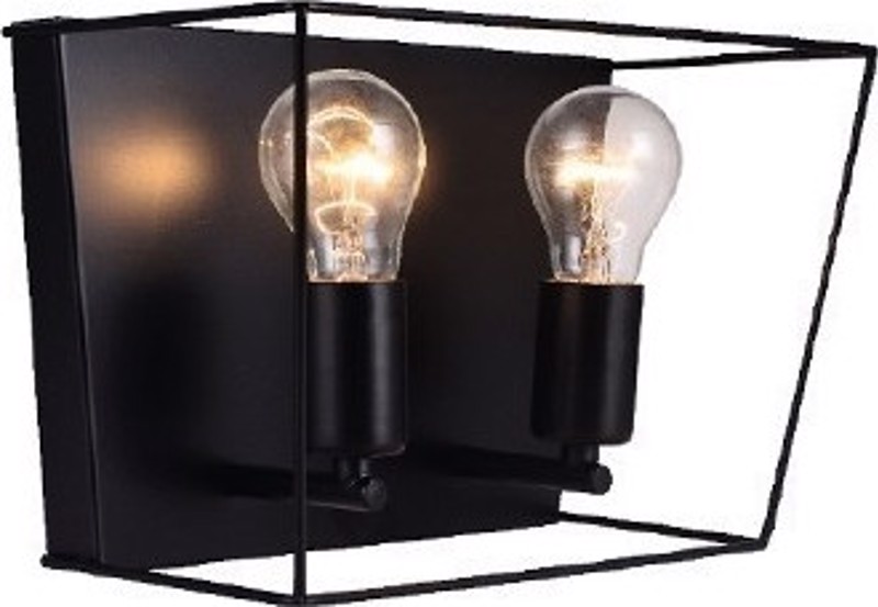 ACA 2Φωτη Απλίκα Τοίχου Μεταλλική 'Pissaro' Μαύρο Ε27 3