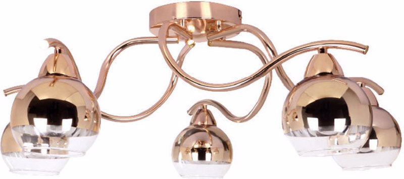 ACA 5Φωτο Φωτιστικό Οροφής Μεταλλικό/Γυάλινο 'Alien' Χρ