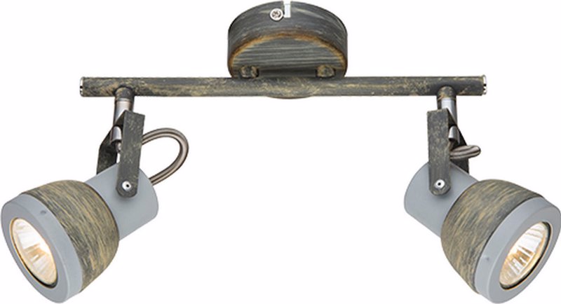 ACA Lighting - ΣΗΜΑΝΤΙΚΟ: Σε περίπτωση διαφοράς τιμής από το κατάστημα ισχύει παντα και μόνο η τιμή του καταστήματος ACA 2Φωτο Σποτ Οροφής Μεταλλικό 'Inka' Γκρί/Σκουριά GU1