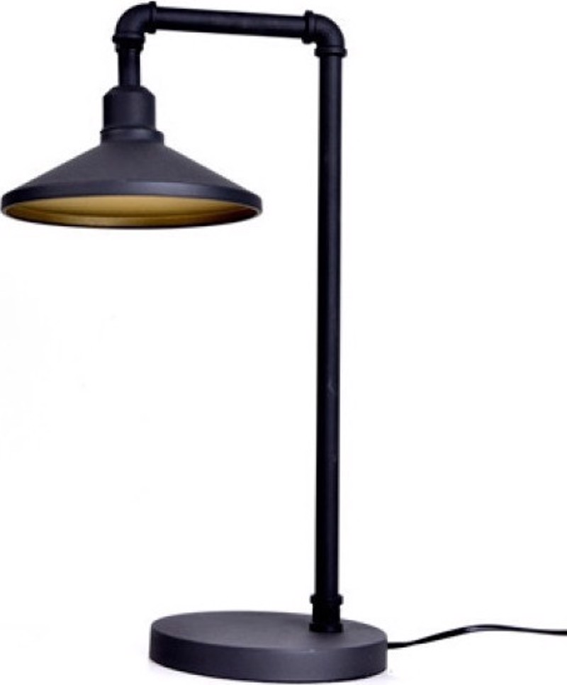 Διακοσμητικά Επιτραπέζια agiovlasitishome - ΣΗΜΑΝΤΙΚΟ: Σε περίπτωση διαφοράς τιμής από το κατάστημα ισχύει παντα και μόνο η τιμή του καταστήματος ACA Επιτραπέζιο Φωτιστικό Μεταλλικό 'Pipe' Μαύρο/Χρυσό