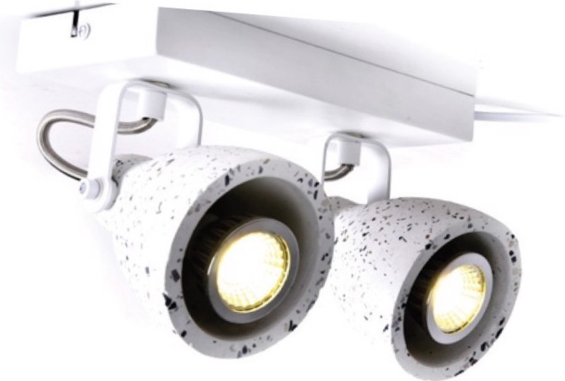 ACA 2Φωτο Σποτ Οροφής Μεταλλικό/Μαρμάρινο 'Dino' Λευκό 