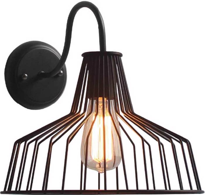 ACA Aplika Toixou Metalliki 'Hades' Mavro E27 30X28,6cm KS1525W1BK