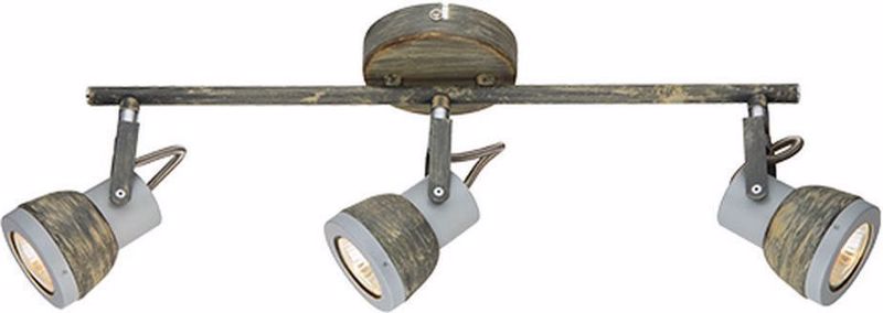 agiovlasitishome Διακοσμητικά τοίχου - ΣΗΜΑΝΤΙΚΟ: Σε περίπτωση διαφοράς τιμής από το κατάστημα ισχύει παντα και μόνο η τιμή του καταστήματος ACA 3Φωτο Σποτ Οροφής Μεταλλικό 'Inka' Γκρί/Σκουριά GU1