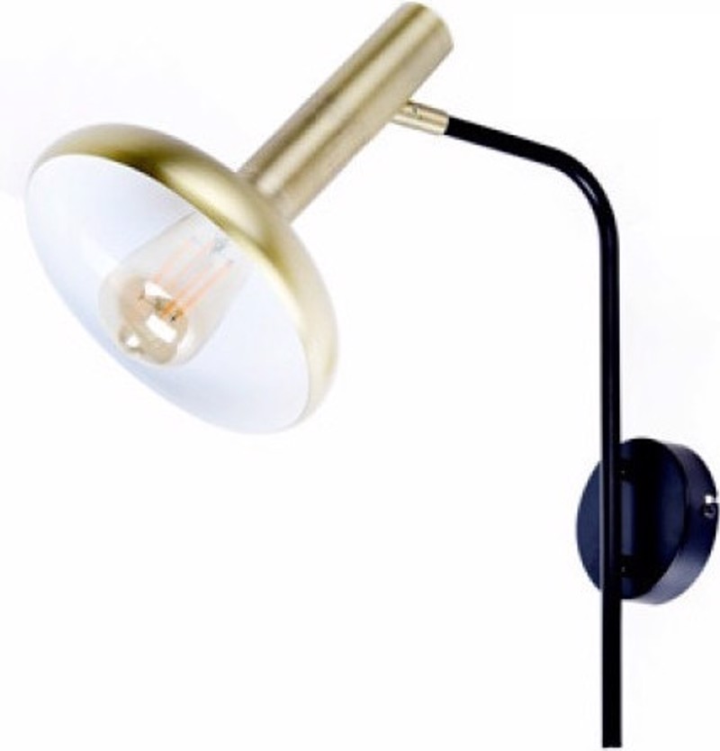 ACA Lighting - ΣΗΜΑΝΤΙΚΟ: Σε περίπτωση διαφοράς τιμής από το κατάστημα ισχύει παντα και μόνο η τιμή του καταστήματος ACA Απλίκα Τοίχου Μεταλλική 'Sherlock' Μαύρο/Ορείχαλκος