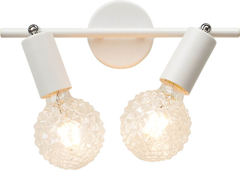 ACA Lighting - ΣΗΜΑΝΤΙΚΟ: Σε περίπτωση διαφοράς τιμής από το κατάστημα ισχύει παντα και μόνο η τιμή του καταστήματος ACA 2φωτο Σποτ Μεταλλικό 'Mohicans' Λευκό Ε27 33Χ17cm S