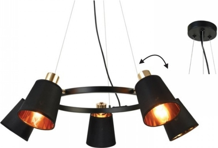 ACA 5Foto Fotistiko Orofis Metalliko 'Norma' Mavro E14 73X100cm EG215P73BK