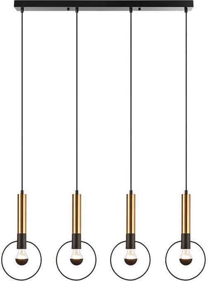 ACA 4Foto Fotistiko Orofis Metalliko 'Miracolo' Mavro/Oreixalkos E27 93X116cm HL39974P94BB