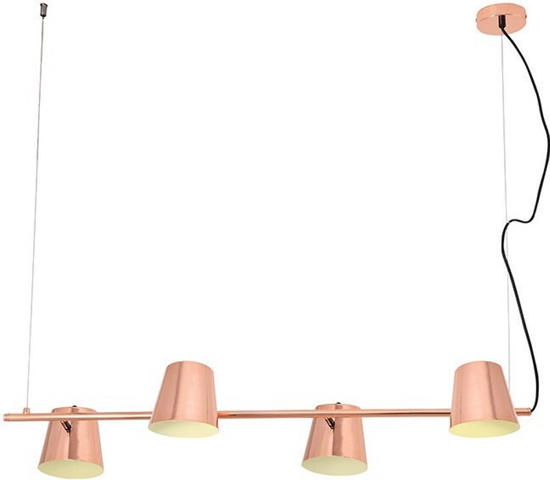 ACA 4Φωτο Φωτιστικό Οροφής Μεταλλικό 'Ayran' Χαλκός Ε14